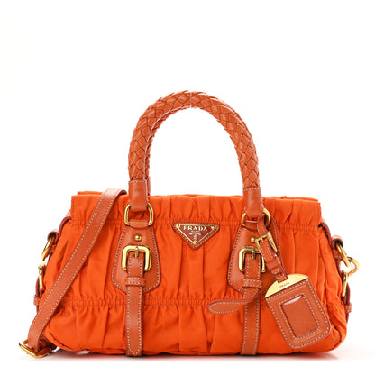 Prada Tessuto Nylon Gaufre Shopping Satchel Papaya 1 of 17