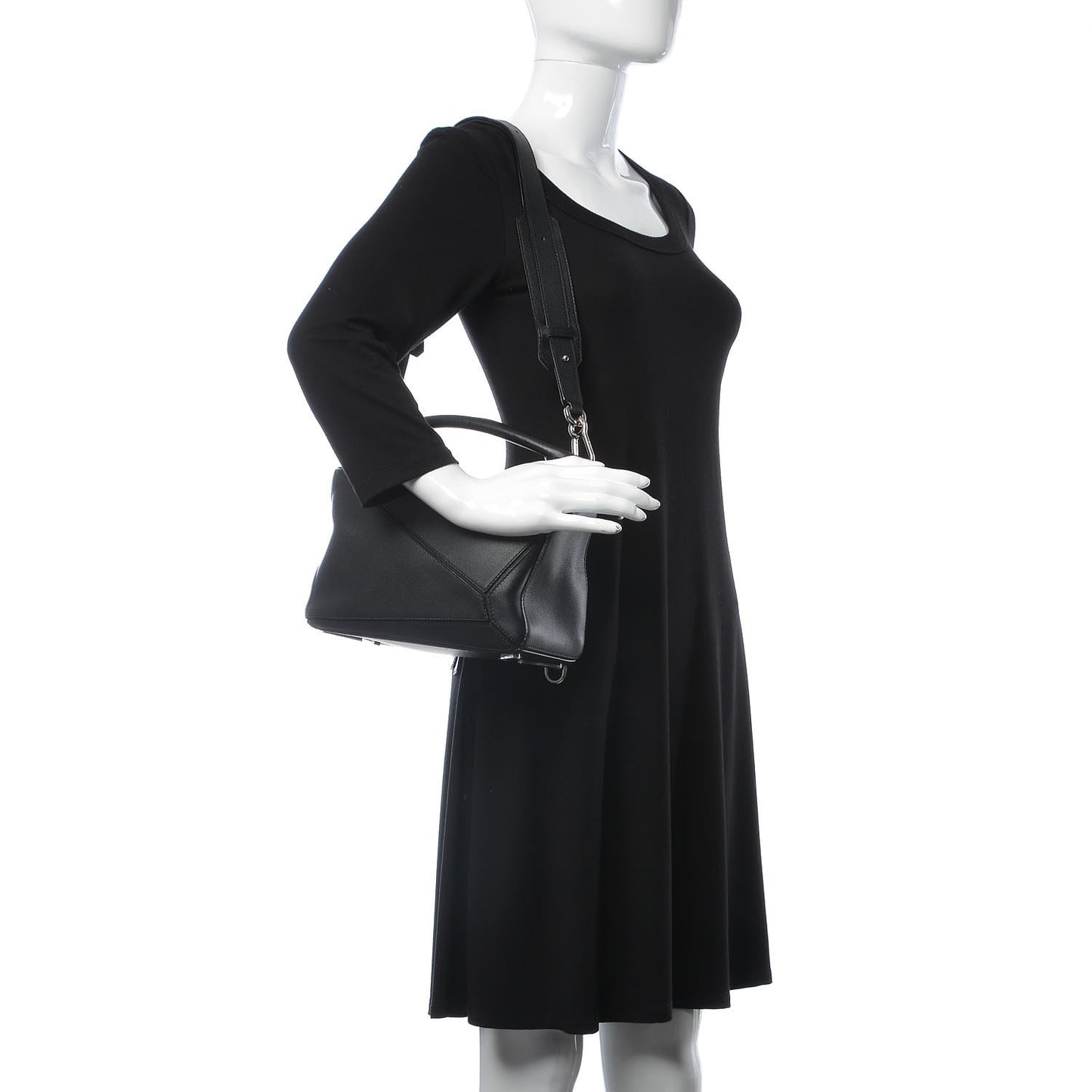 Calfskin Small Puzzle Bag Black