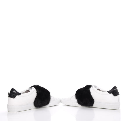 Givenchy Calfskin Mink Fur Womens Urban Street Sneakers 41 White Black 6 of 12