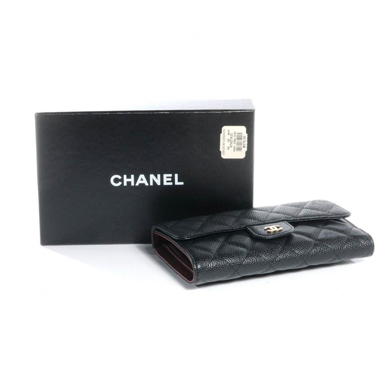 Chanel Caviar Quilted Long Flap Wallet Black 9 of 9