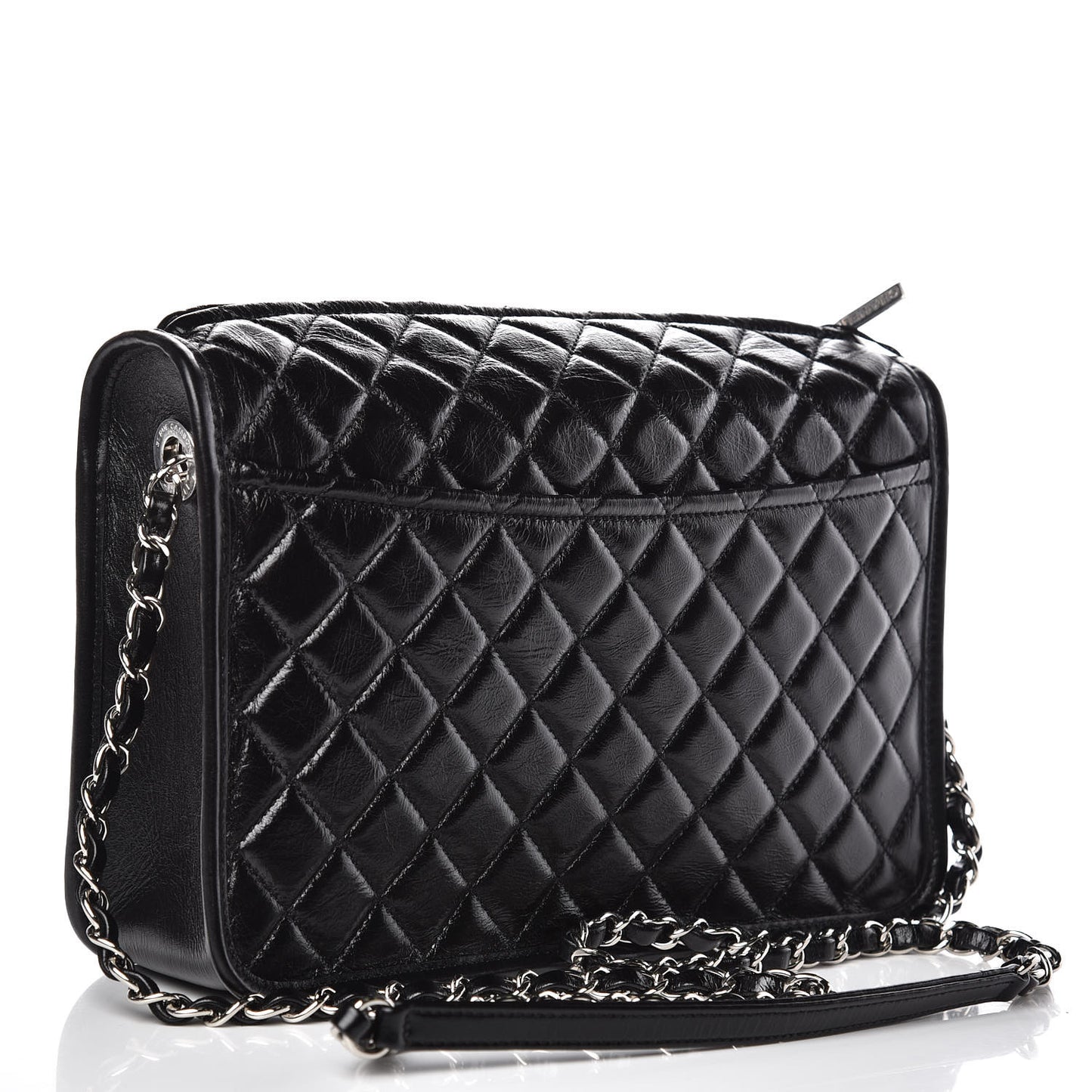 Aged Calfskin Quilted Large Working Vibe Camera Case Black
