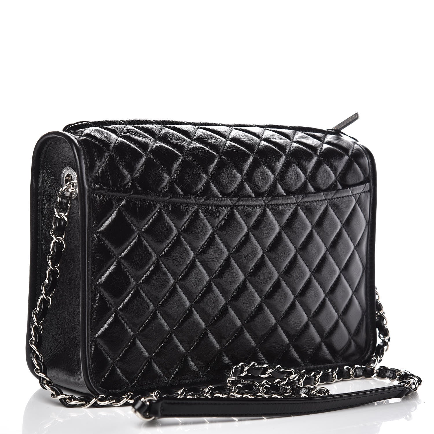 Chanel Aged Calfskin Quilted Large Working Vibe Camera Case Black 3 of 11