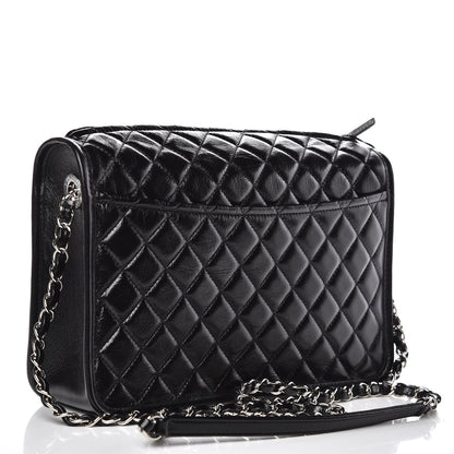 Chanel Aged Calfskin Quilted Large Working Vibe Camera Case Black 3 of 11
