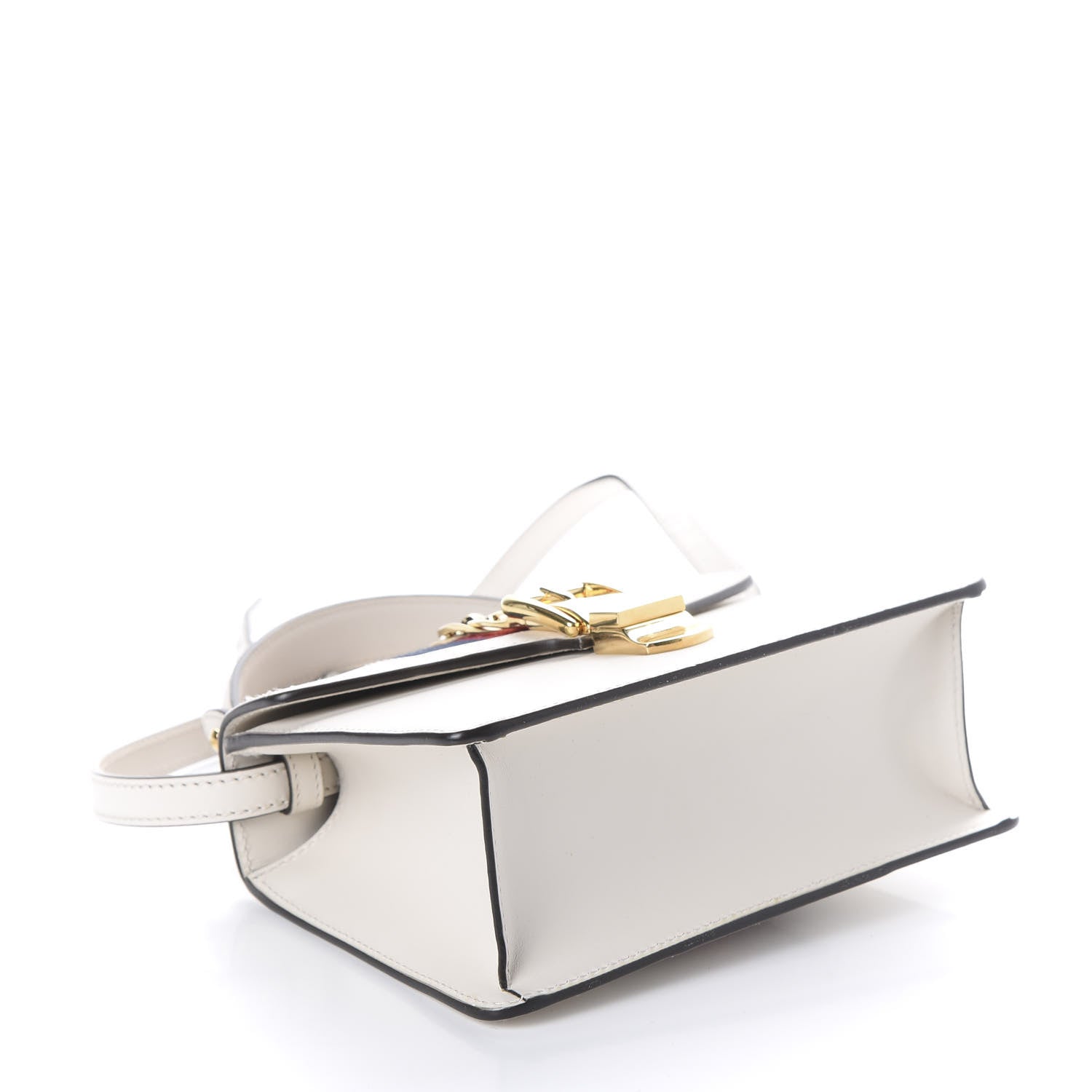 Gucci Calfskin Mini Sylvie Top Handle Bag White 3 of 9