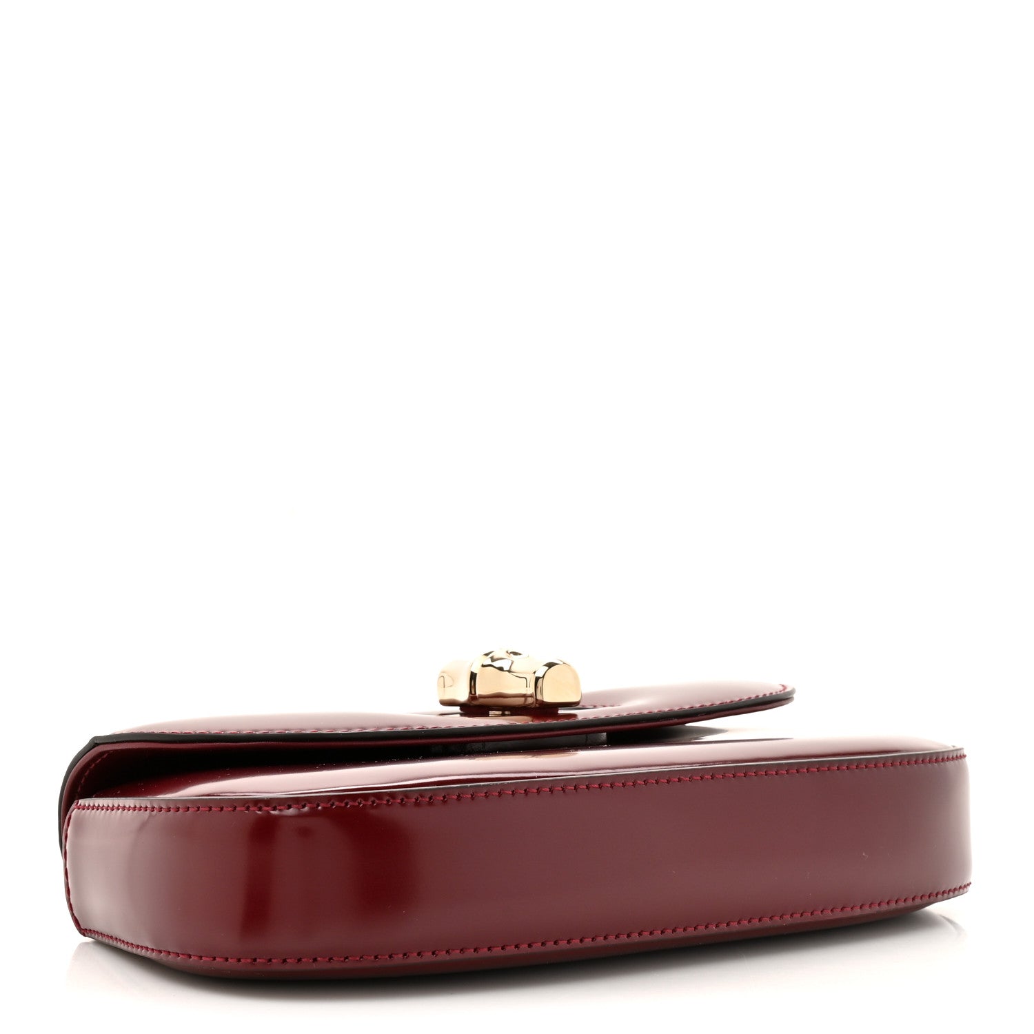 Gucci Shiny Calfskin Small Bamboo Night Bag Rosso Ancora 4 of 12