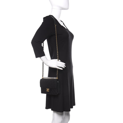 Chanel Lambskin Quilted Small Chic Pearls Flap Black 2 of 11