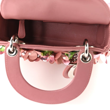 Christian Dior Calfskin Flower Charm Embellished Mini Lady Dior Pink 5 of 10