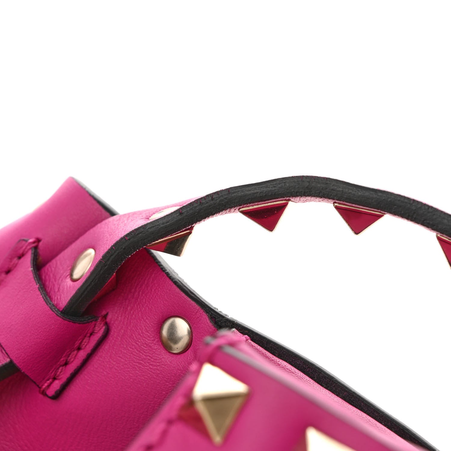 Valentino Garavani Vitello Mini Rockstud Flap Saddle Crossbody Bag Fuxia 12 of 12