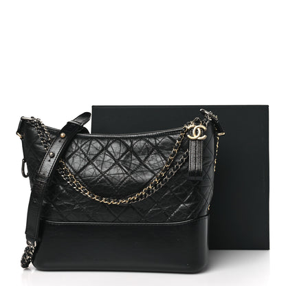 Chanel Aged Calfskin Quilted Medium Gabrielle Hobo Black 11 of 11