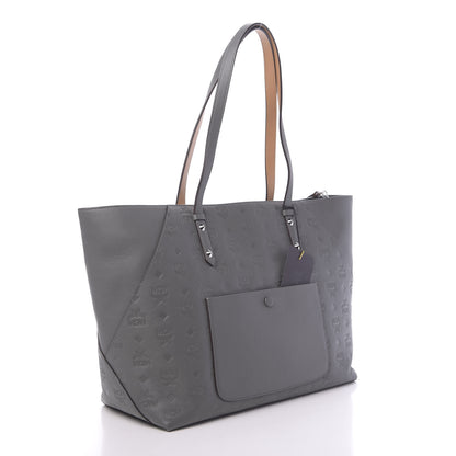 MCM Calfskin Ottomar Monogram Medium Klara Shopper Tote Charcoal 3 of 11