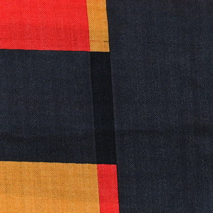 Hermes Cashmere Silk Rocabar De Rire Scarf 100 Anthracite Rouge Paille 3 of 3