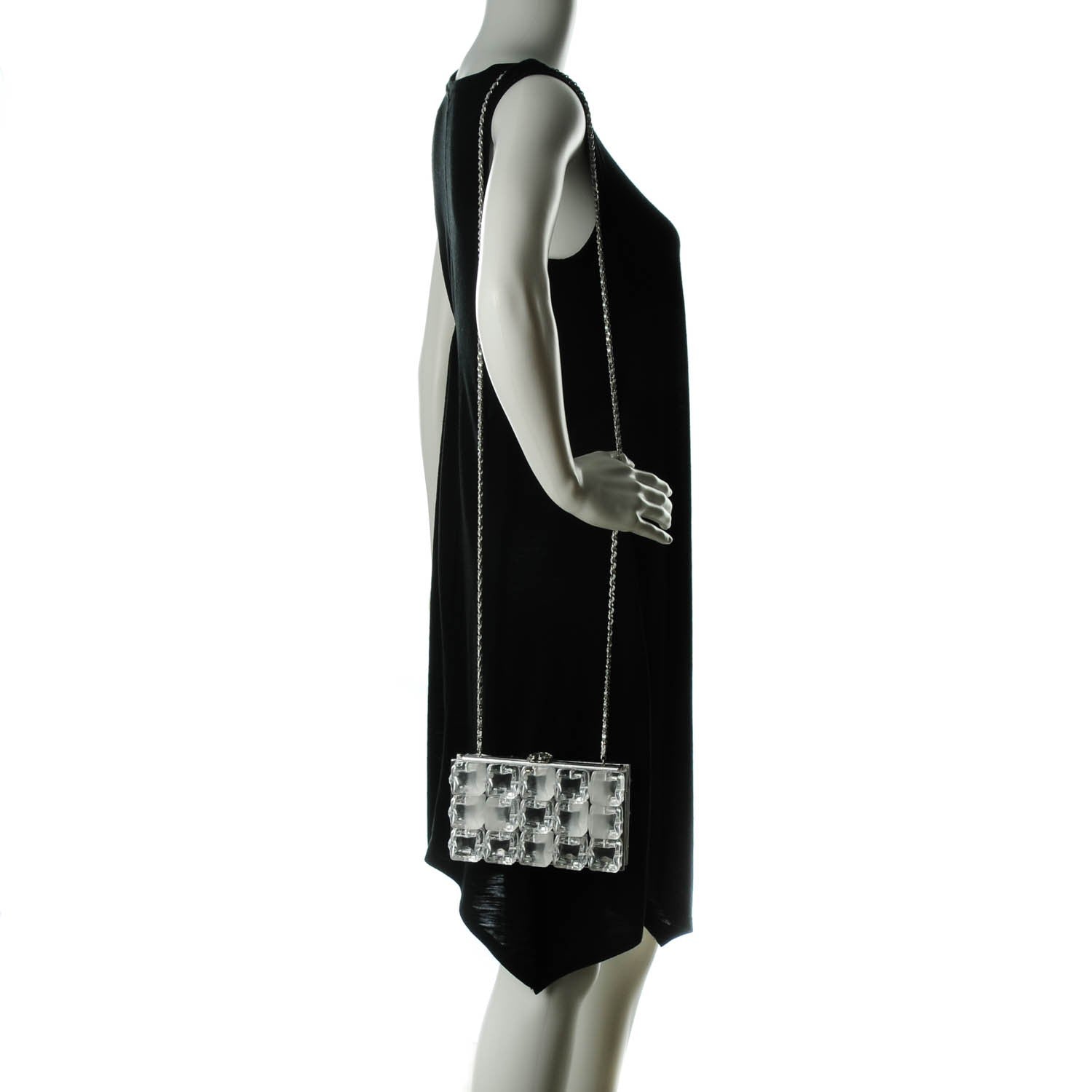 Chanel Plexi Ice Cube Clutch Silver 2 of 7