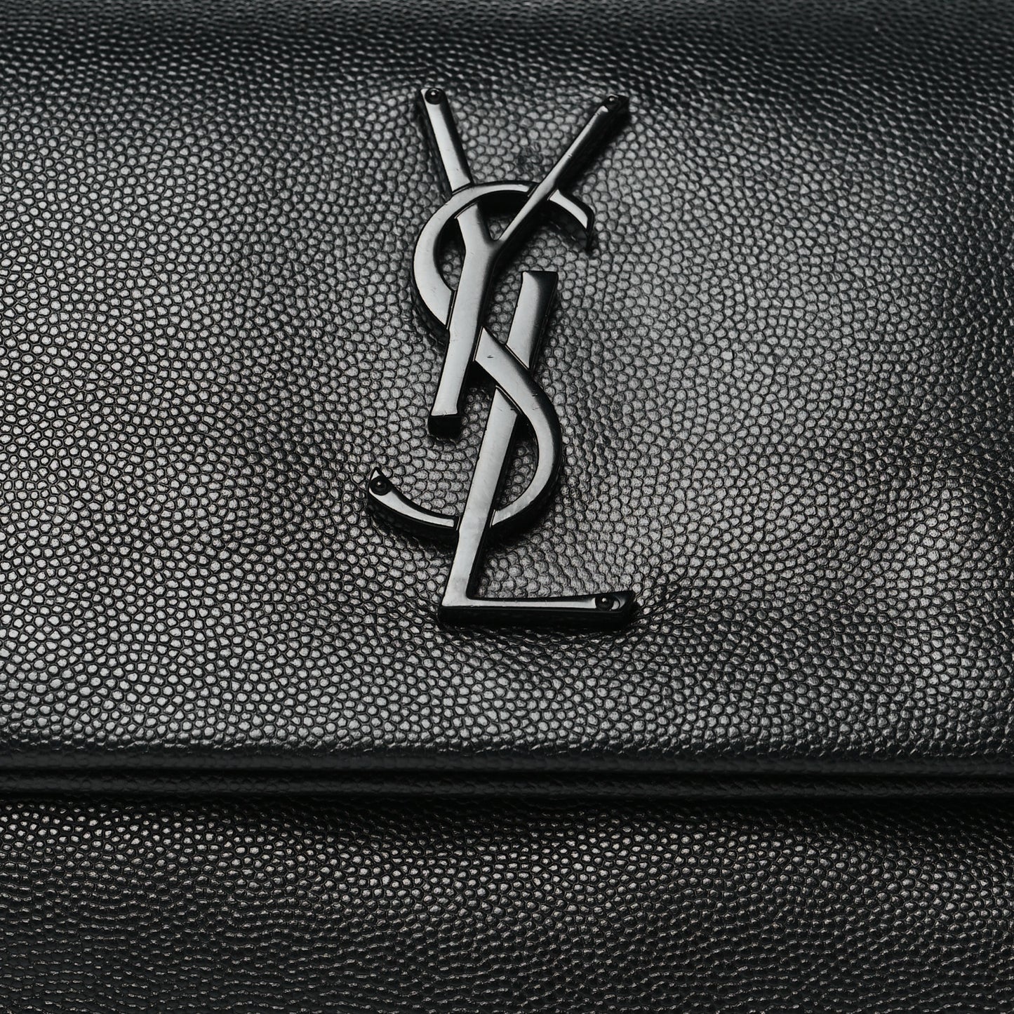 Grain De Poudre Medium West Hollywood Monogram Fold-Over Black