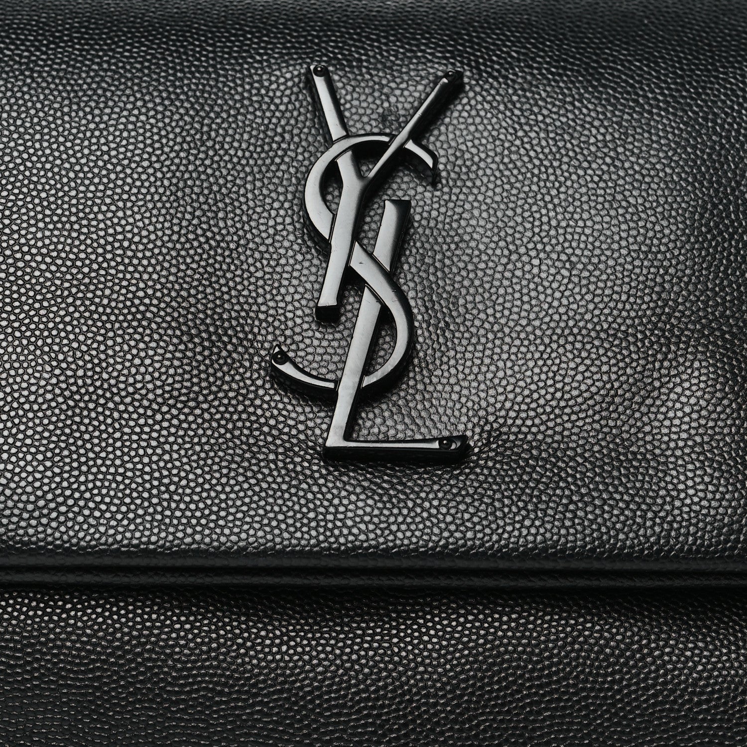 Saint Laurent Grain De Poudre Medium West Hollywood Monogram Fold-Over Black 8 of 11