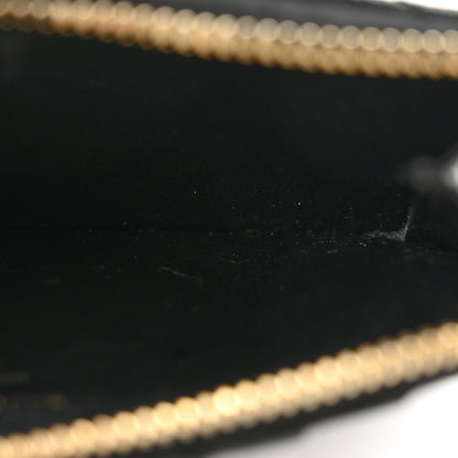 Saint Laurent Grain De Poudre Matelasse Chevron Monogram Fragments Zippered Card Case Black 5 of 10