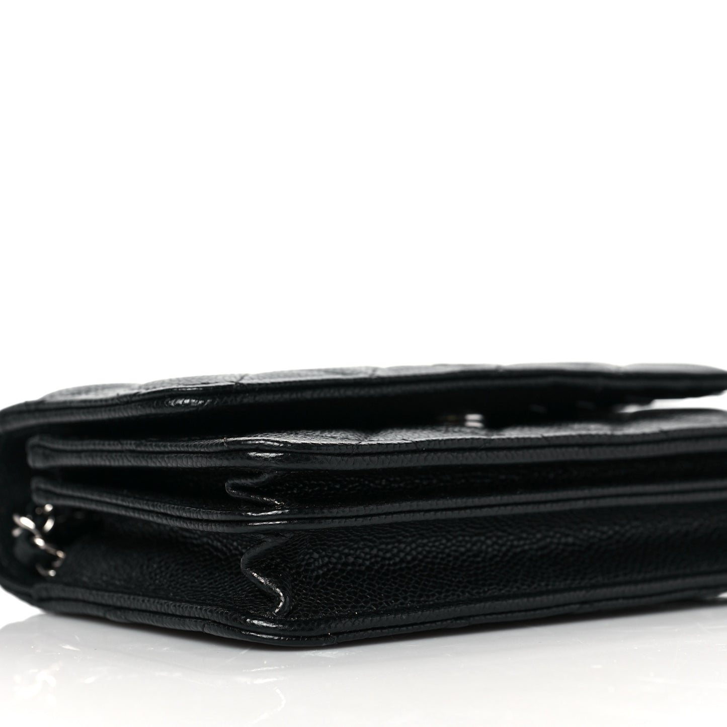 Caviar Quilted Mini Wallet On Chain WOC Black
