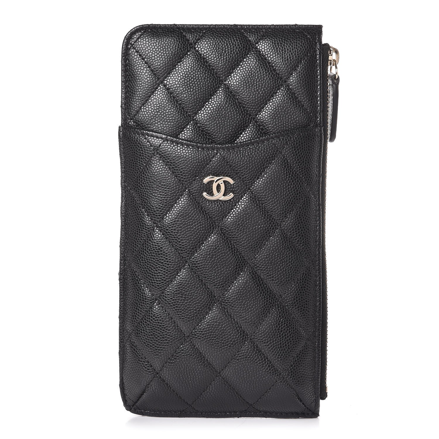 Chanel Caviar Quilted Classic Flat Wallet Pouch Black 1 of 8