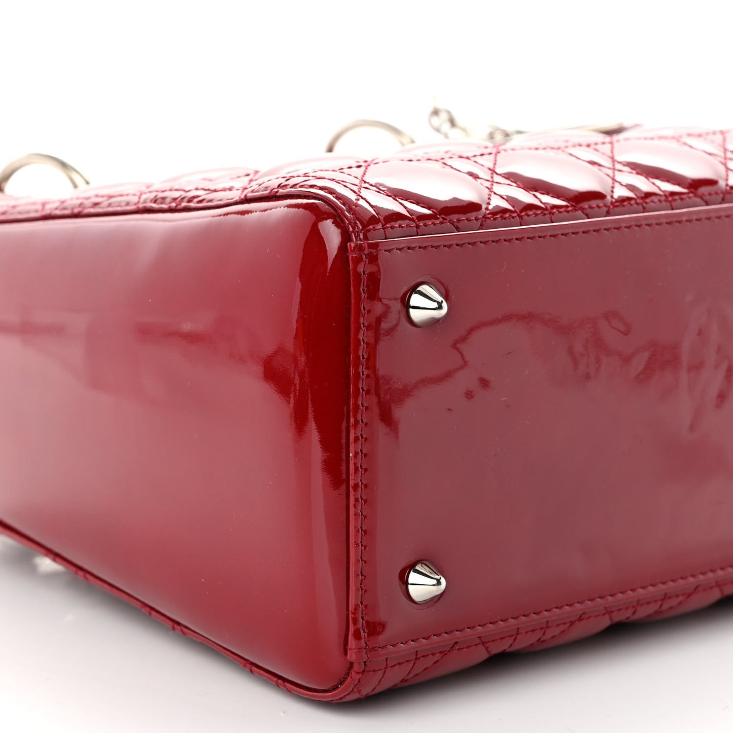 Patent Cannage Medium Lady Dior Burgundy Red