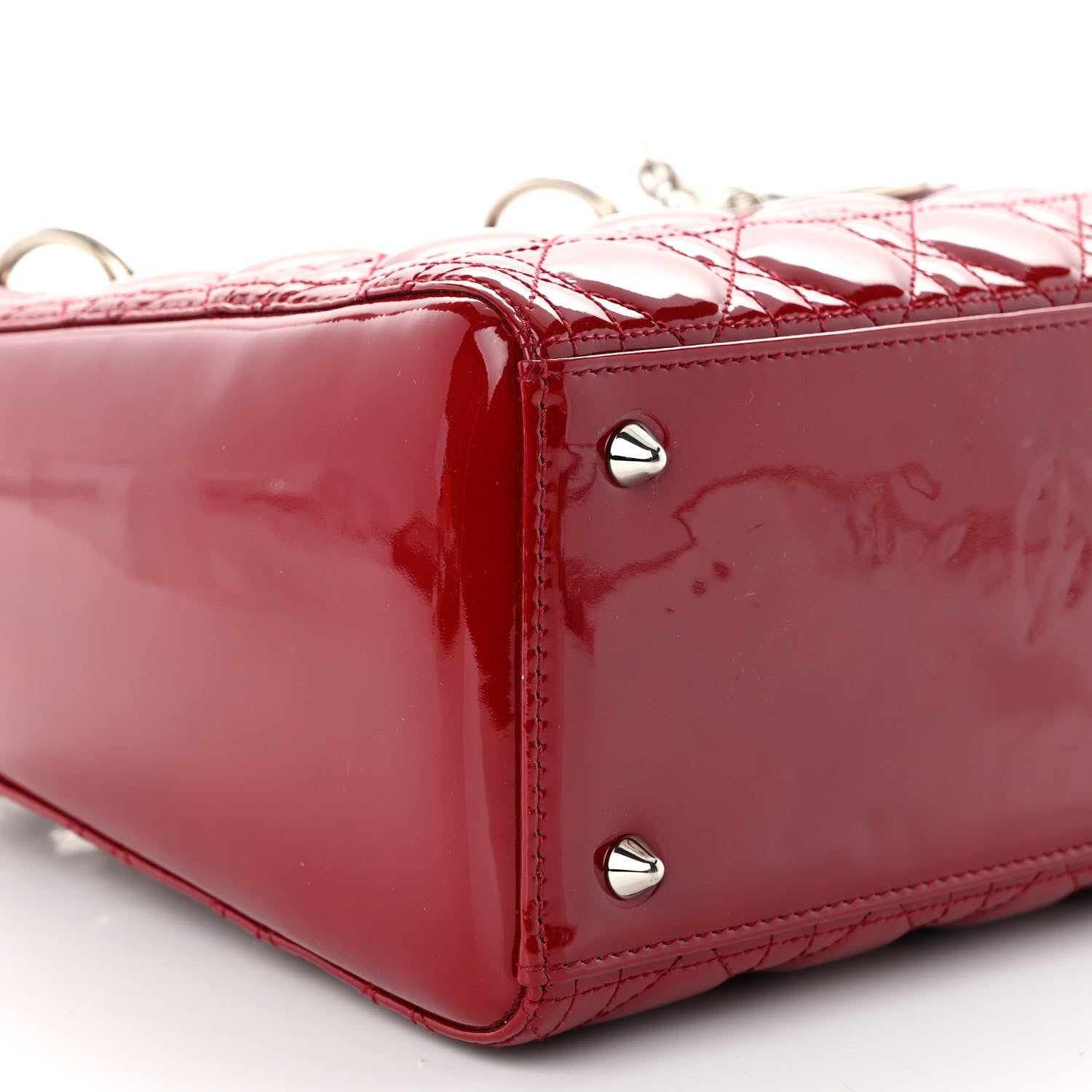 Christian Dior Patent Cannage Medium Lady Dior Burgundy Red 8 of 9