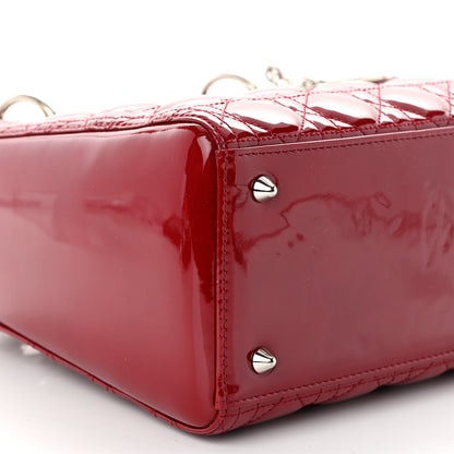 Christian Dior Patent Cannage Medium Lady Dior Burgundy Red 8 of 9