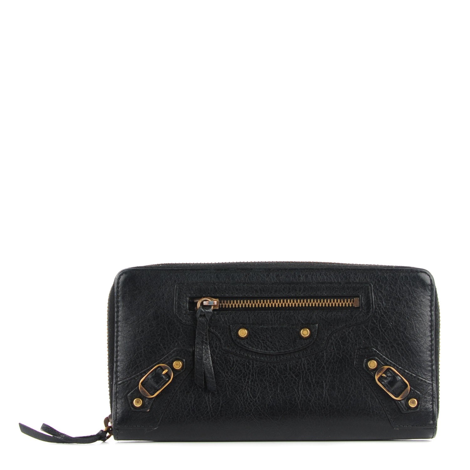 Balenciaga Agneau Classic Hardware Continental Zip Around Wallet Black 1 of 10