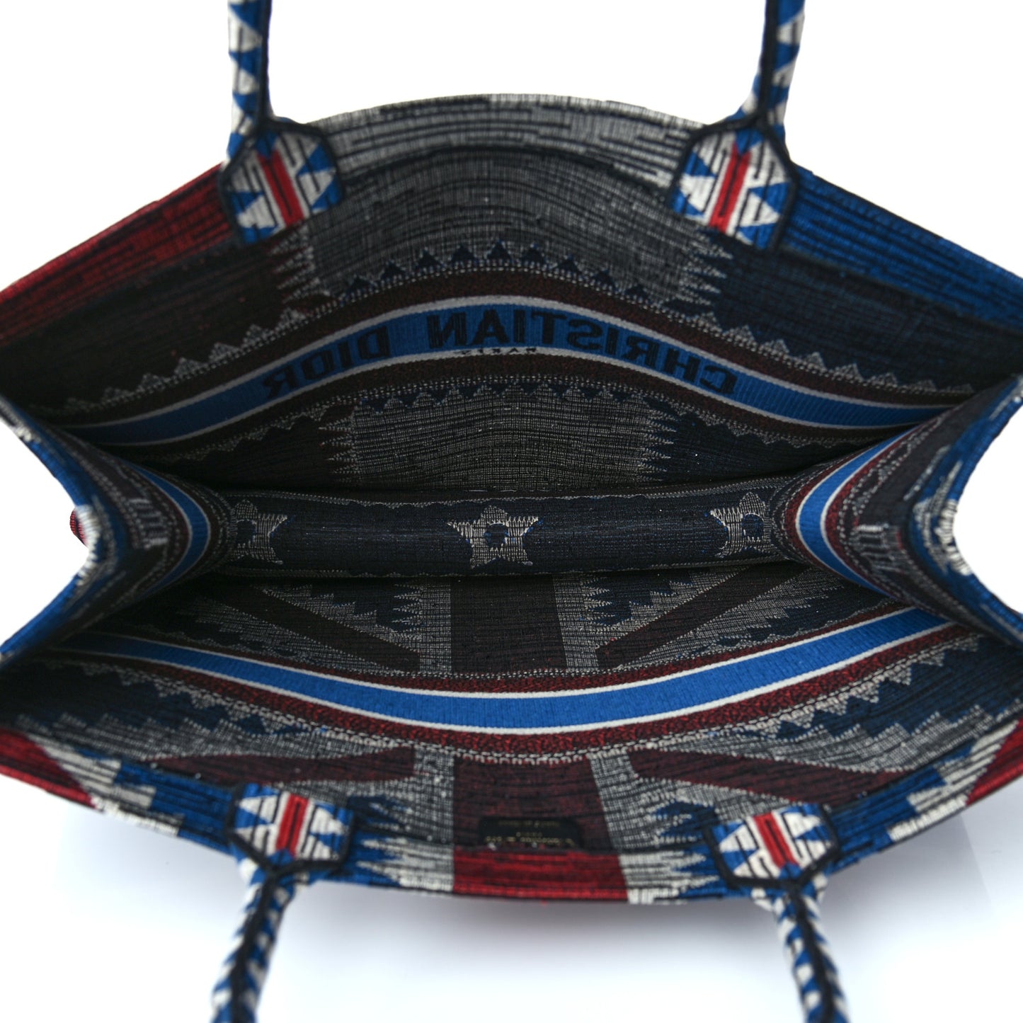 Canvas Embroidered Exclusive Union Jack Book Tote Blue Multicolor