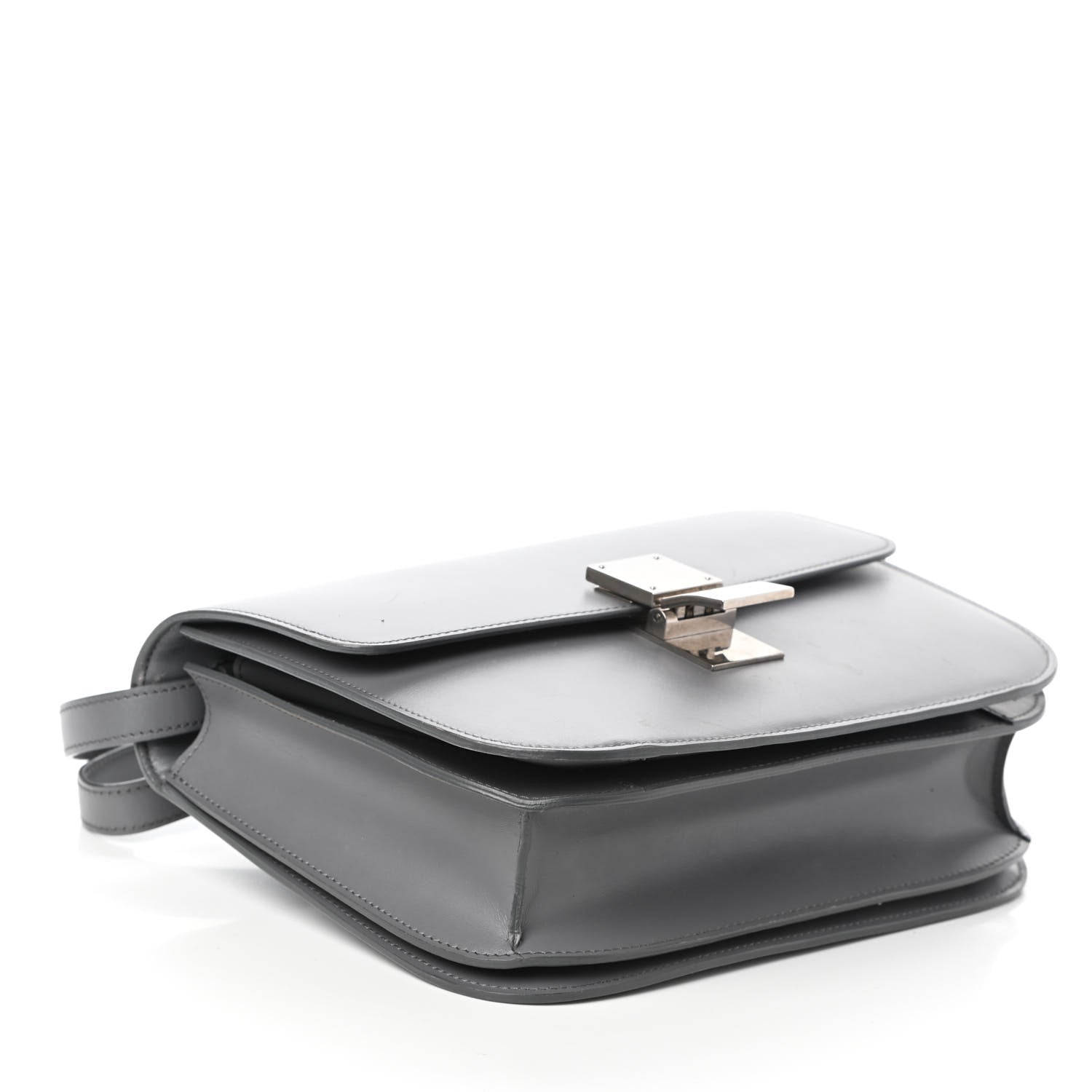 Celine Smooth Calfskin Medium Classic Box Flap Bag Storm 4 of 8