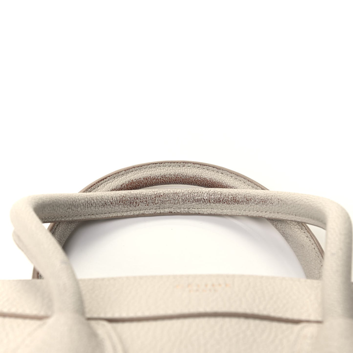Drummed Calfskin Micro Luggage White