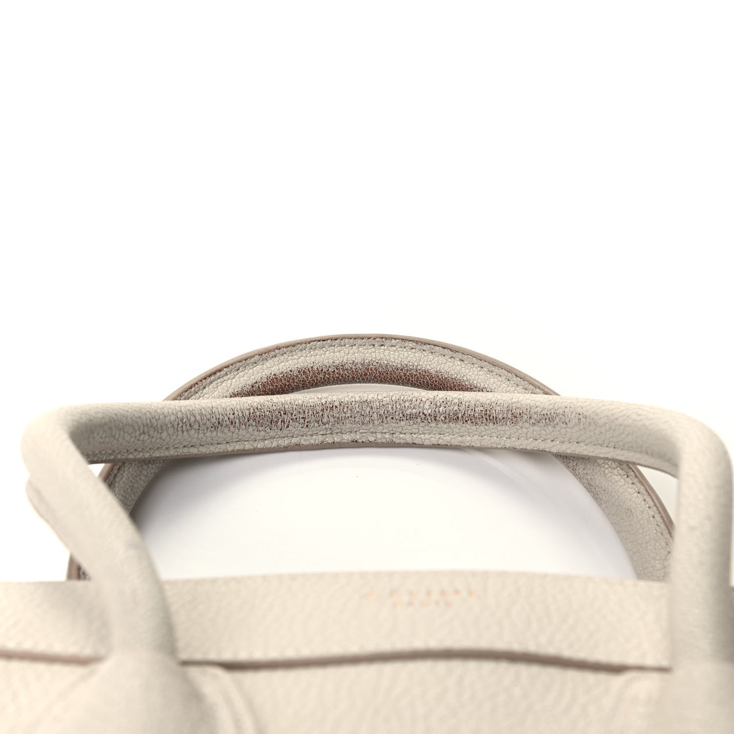 Celine Drummed Calfskin Micro Luggage White 5 of 5