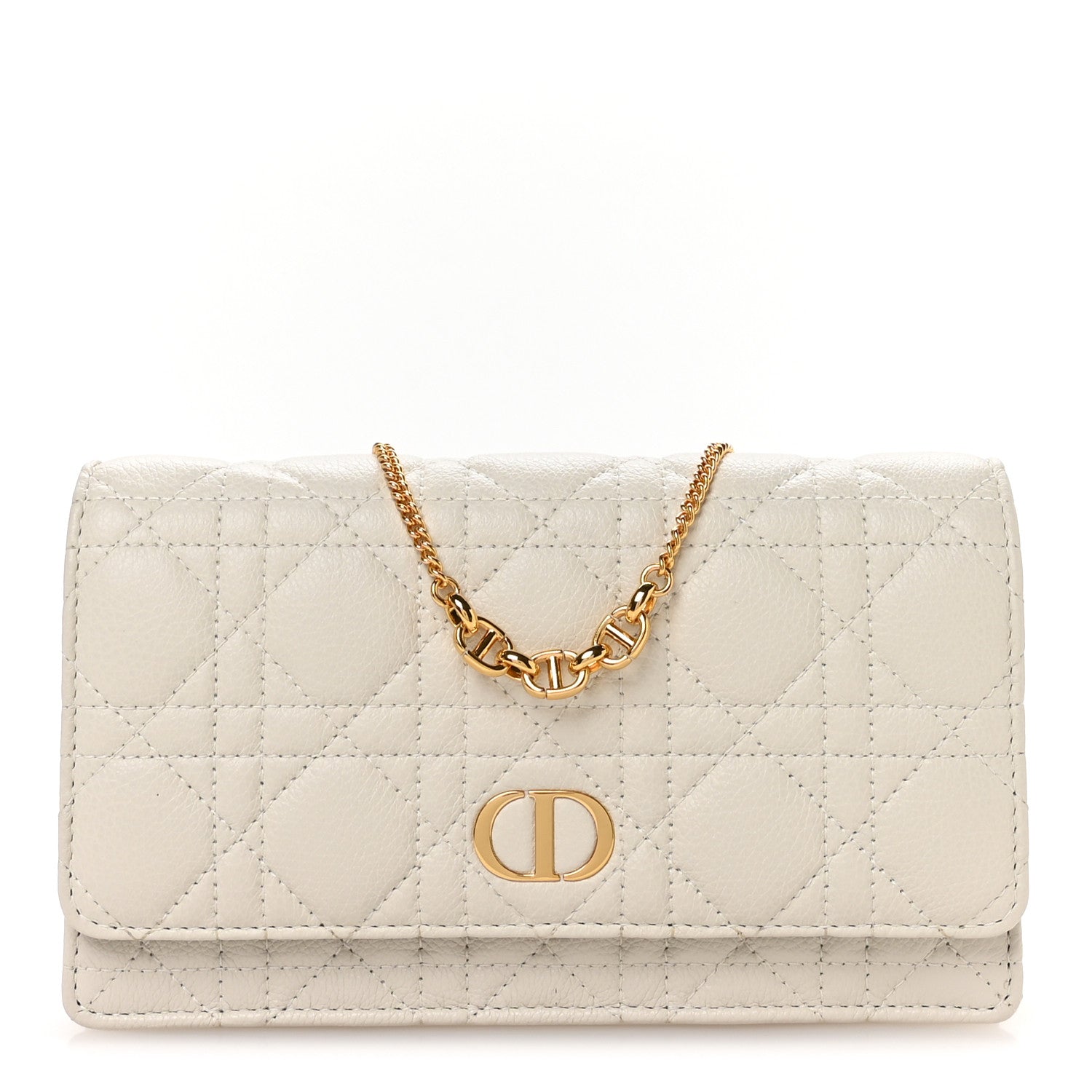 Christian Dior Supple Calfskin Caro Pouch with Chain Latte 1 of 11