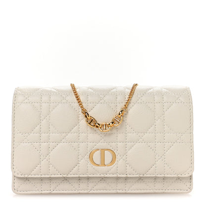 Christian Dior Supple Calfskin Caro Pouch with Chain Latte 1 of 11