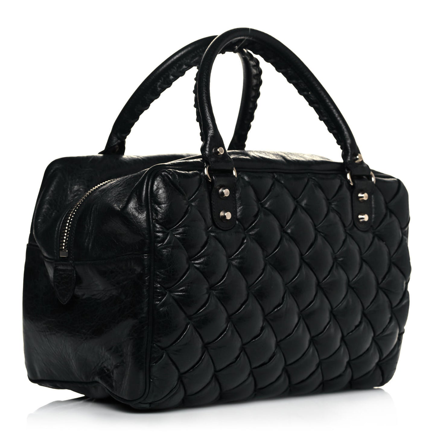Chevre Quilted Matelasse MM Black
