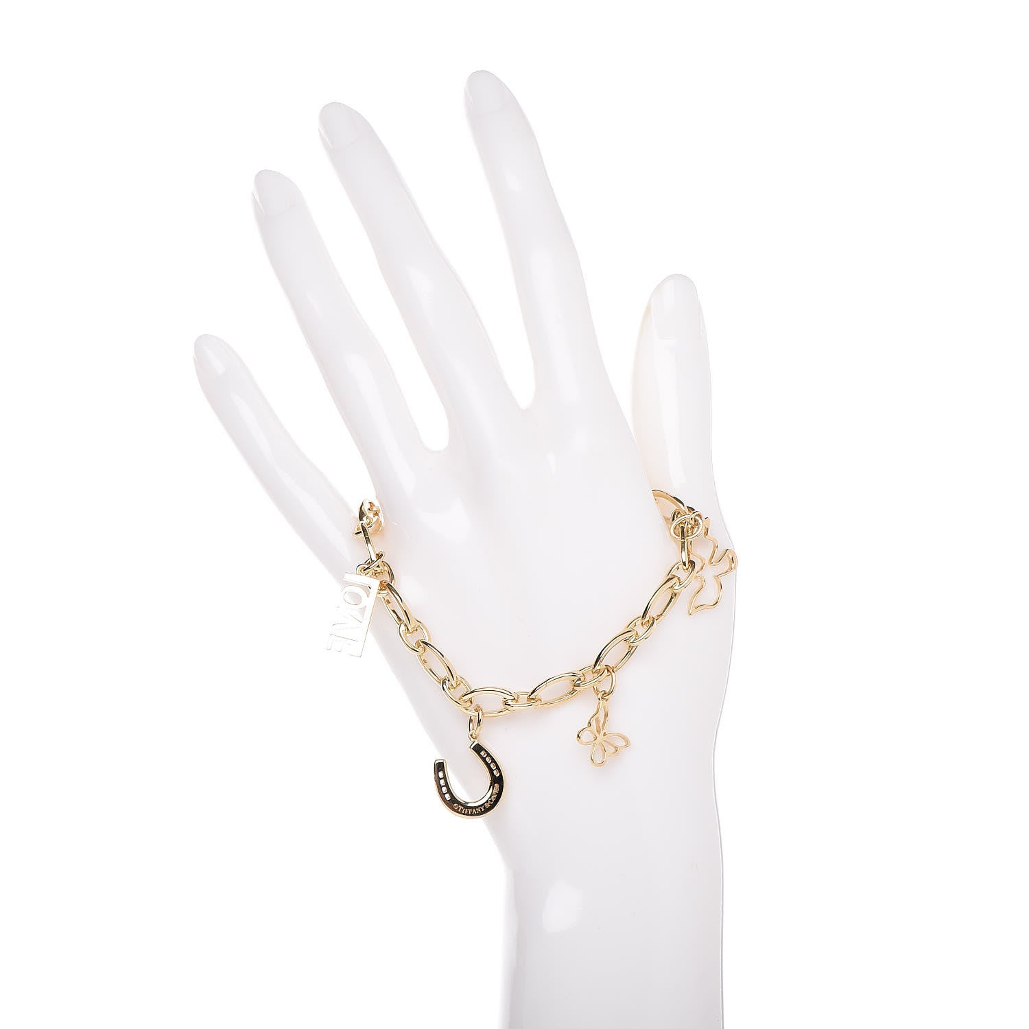 Tiffany 18K Yellow Gold Clasping Link Charm Bracelet 2 of 7