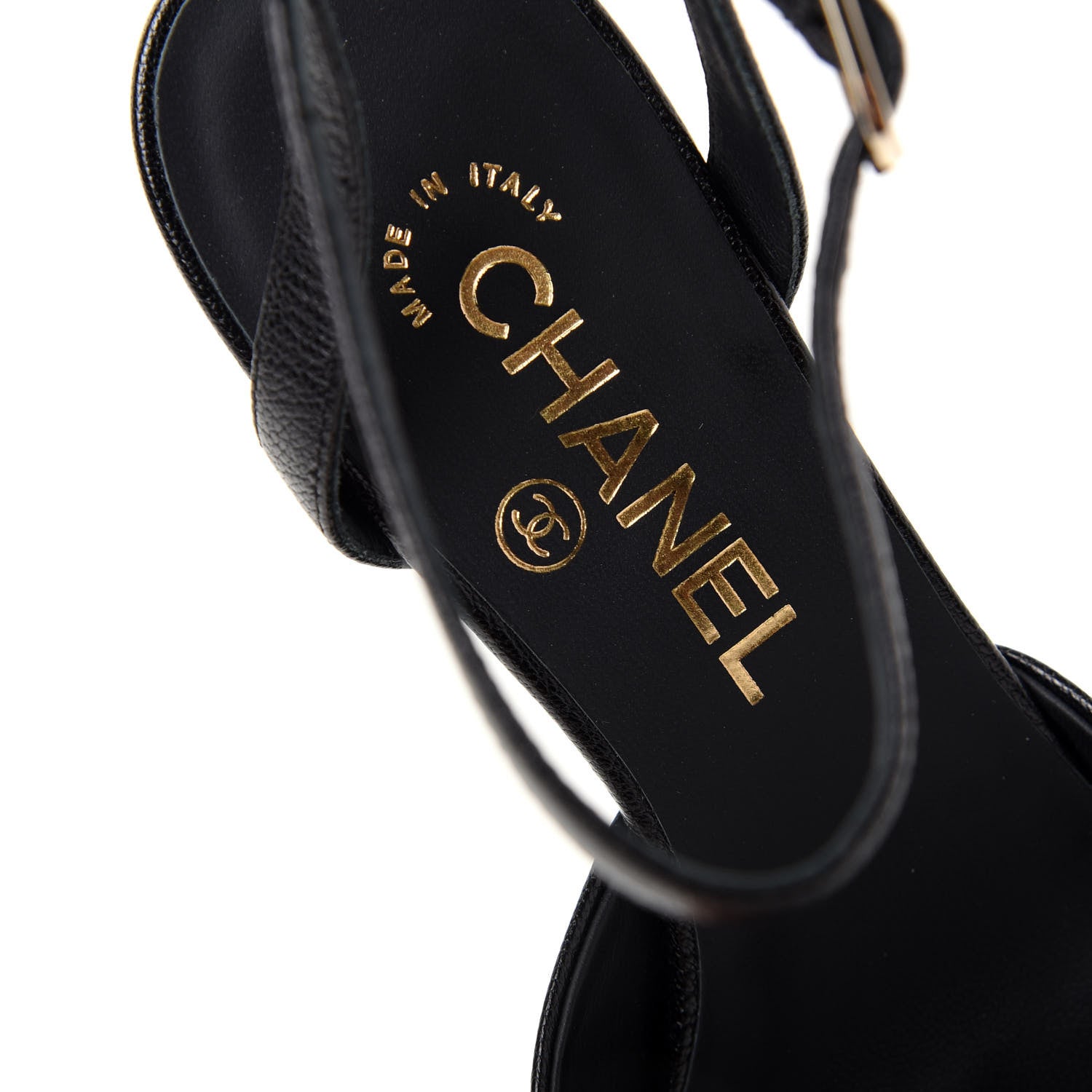 Chanel Goatskin Cap Toe CC Slingback Pumps 36.5 Black 8 of 11