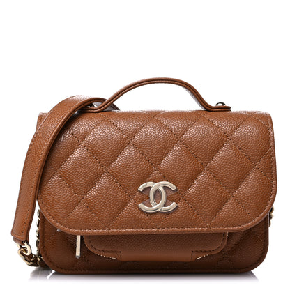 Chanel Caviar Quilted Business Affinity Clutch With Chain Flap Camel 1 of 11