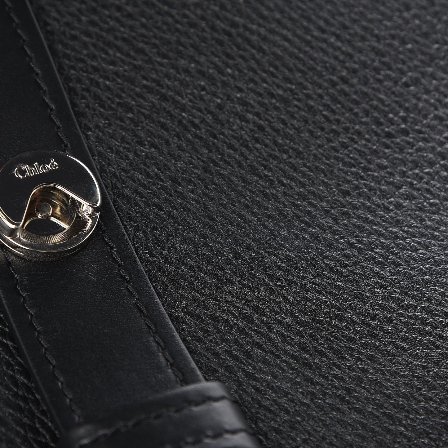 Grained Deerskin Shiny Calfskin Large Aby Day Shoulder Bag Black