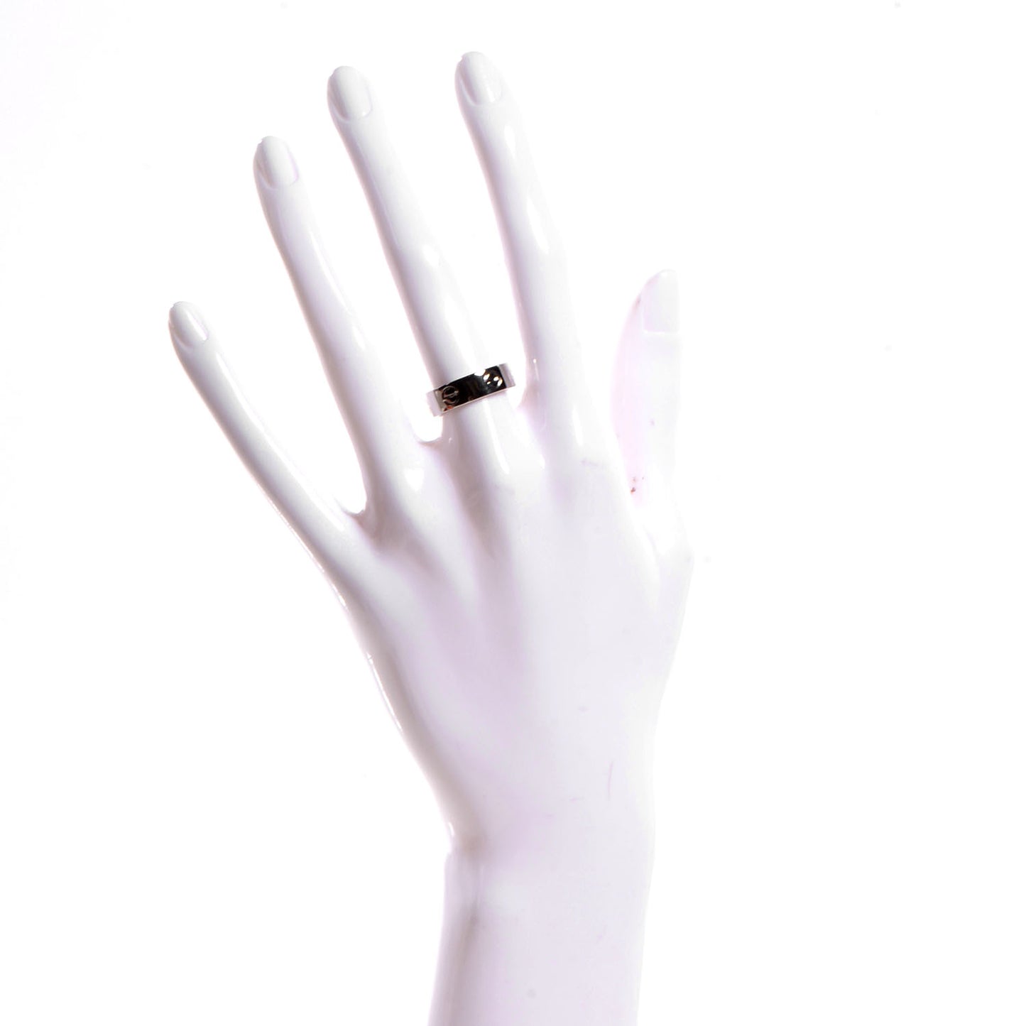 18K White Gold 5.5mm LOVE Ring 51 5.75