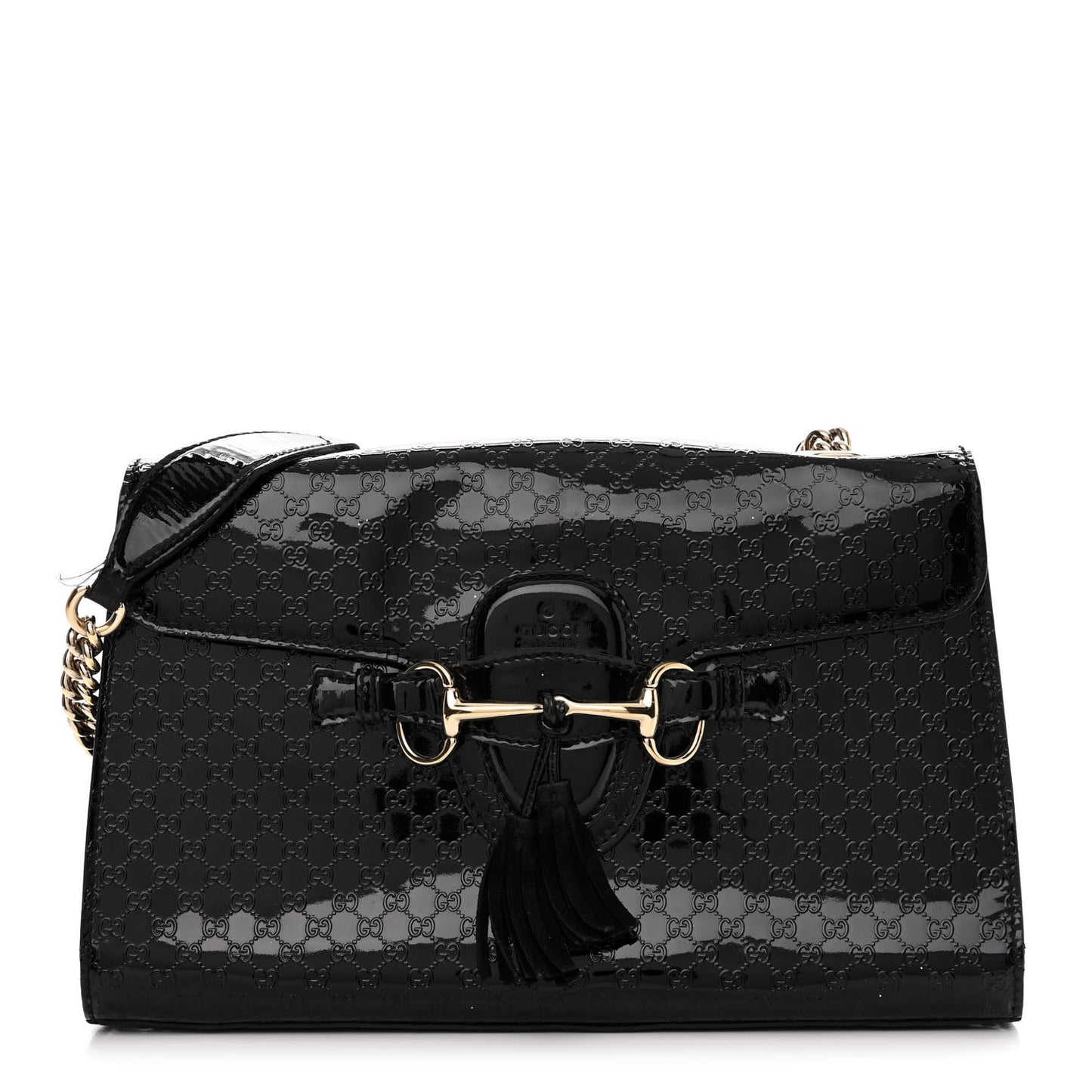 Shine Guccissima Medium Emily Chain Shoulder Bag Black