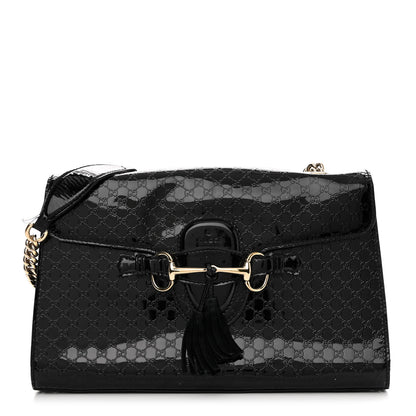 Gucci Shine Guccissima Medium Emily Chain Shoulder Bag Black 1 of 18