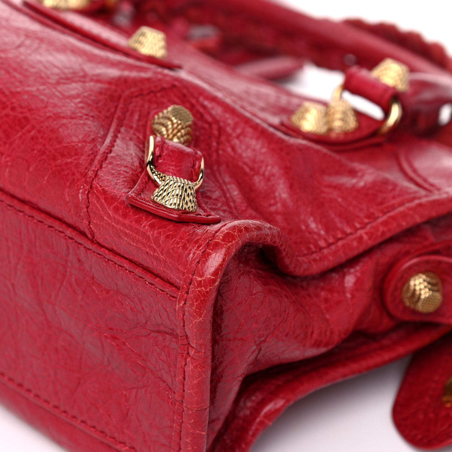 Balenciaga Agneau Giant 12 Gold Hardware Mini City Rouge Sapphire 10 of 15