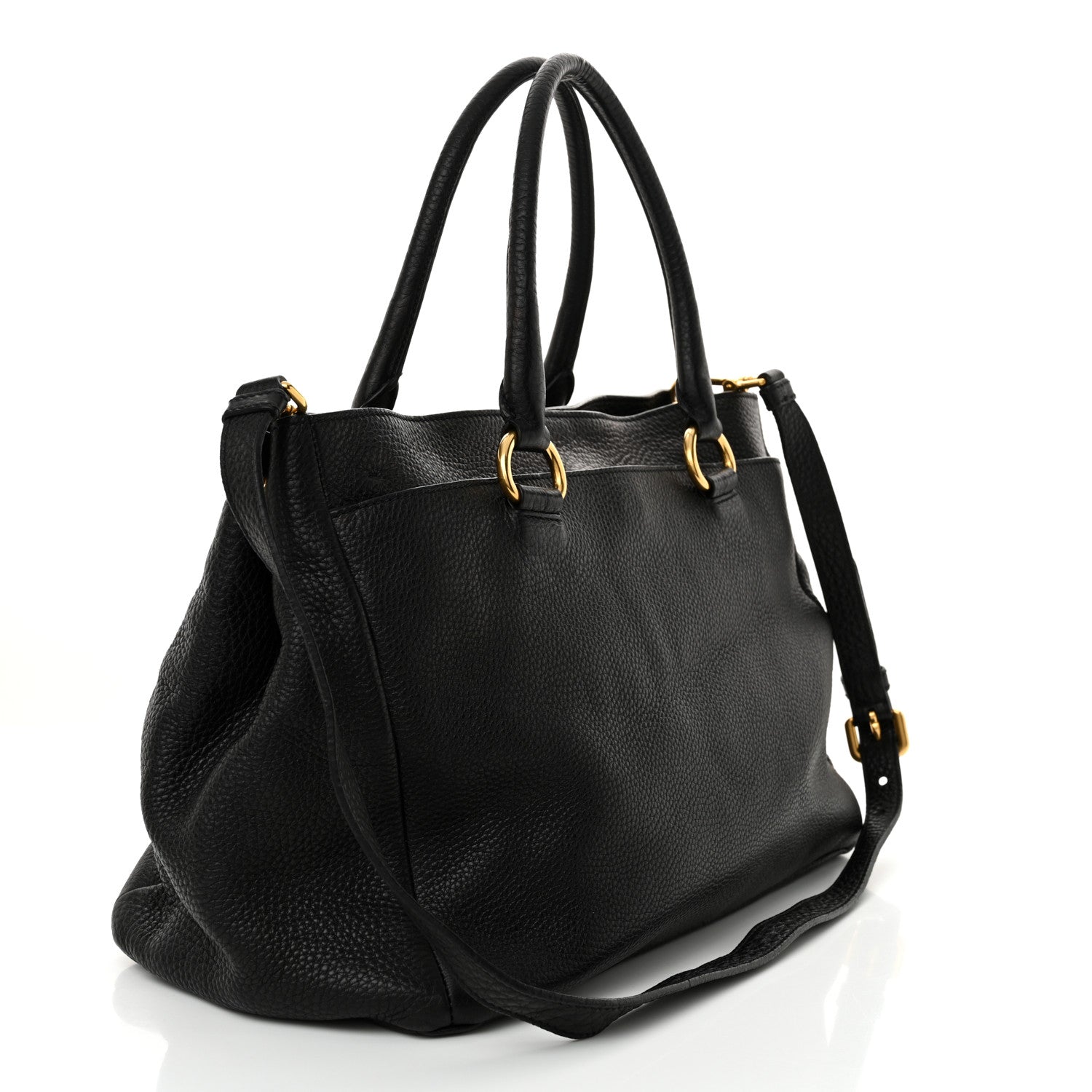 Prada Vitello Daino Tote Black 3 of 13