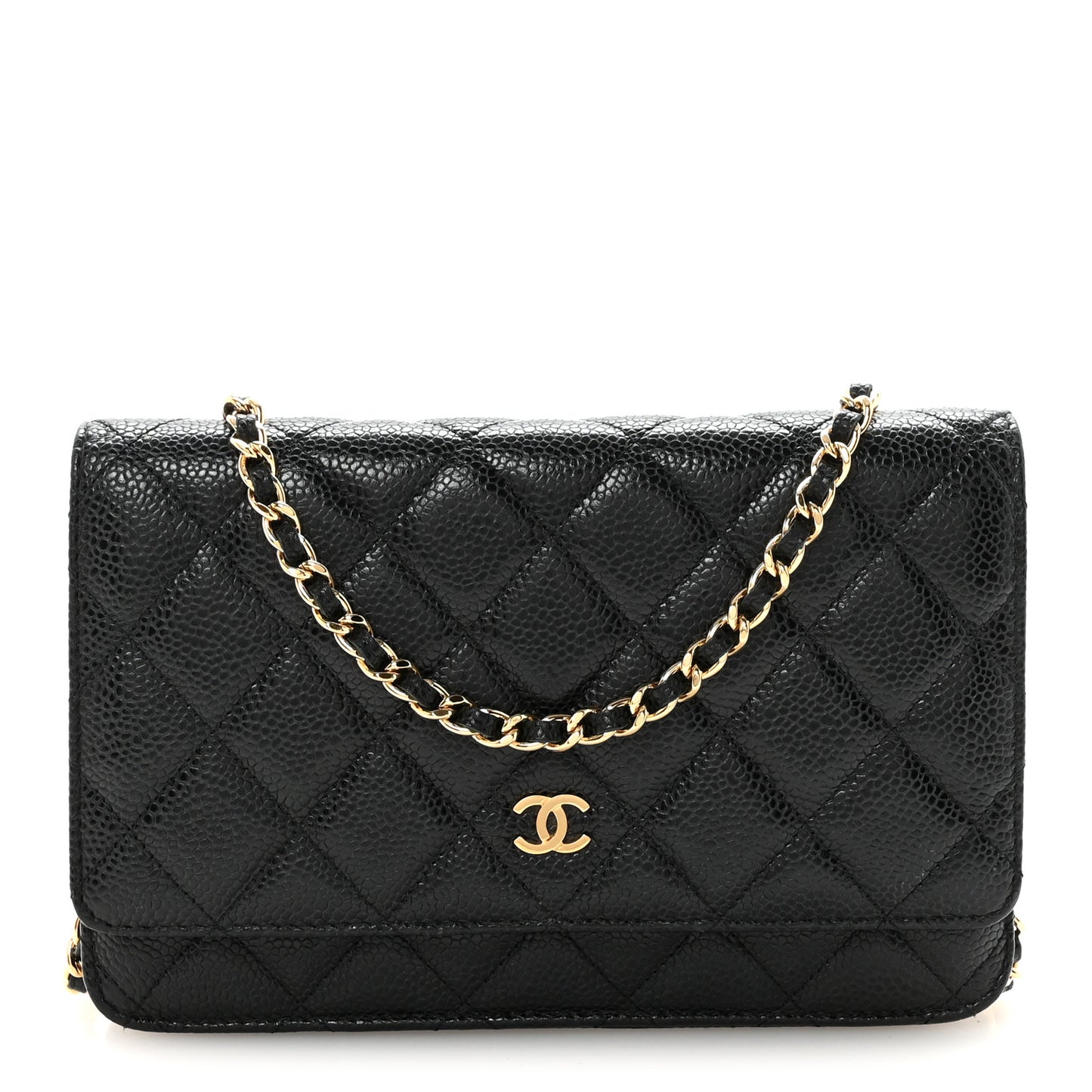 Caviar Quilted Wallet On Chain WOC Black