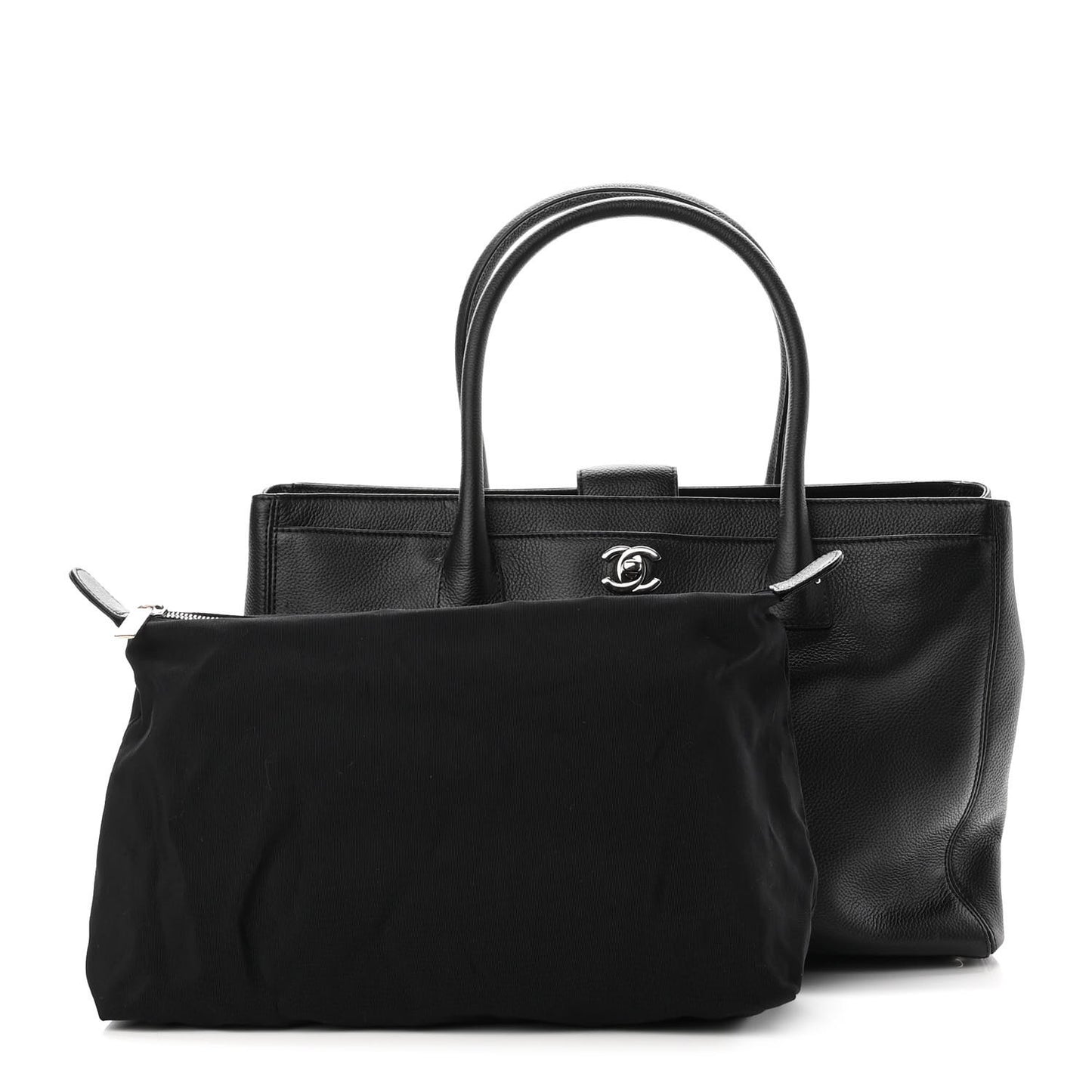 Calfskin Cerf Executive Shopper Tote Black