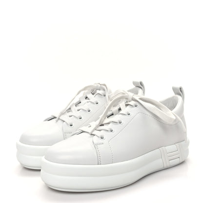 Hermes Calfskin Womens Happy Sneakers 36.5 White 3 of 9