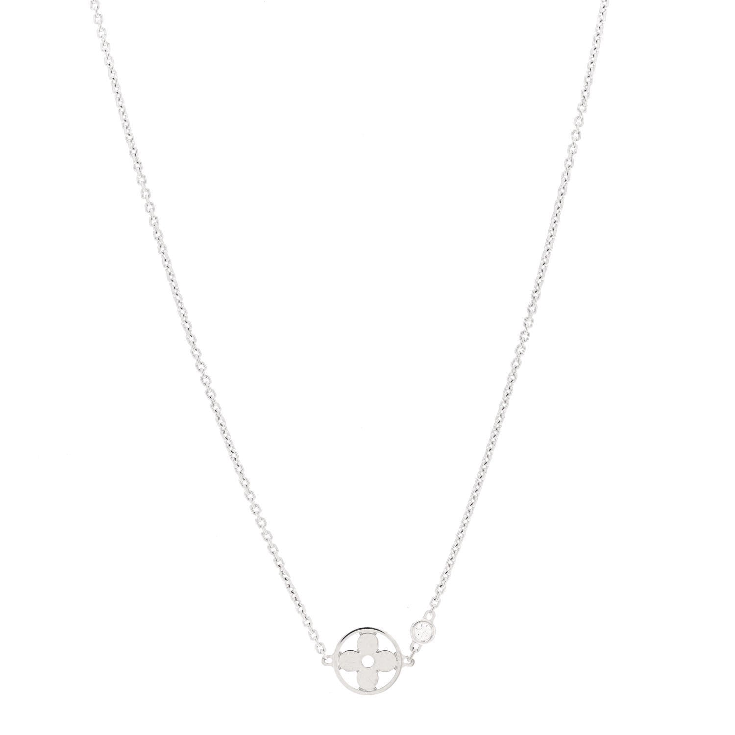 Louis Vuitton 18K White Gold Diamond Idylle Blossom Pendant Necklace 1 of 5