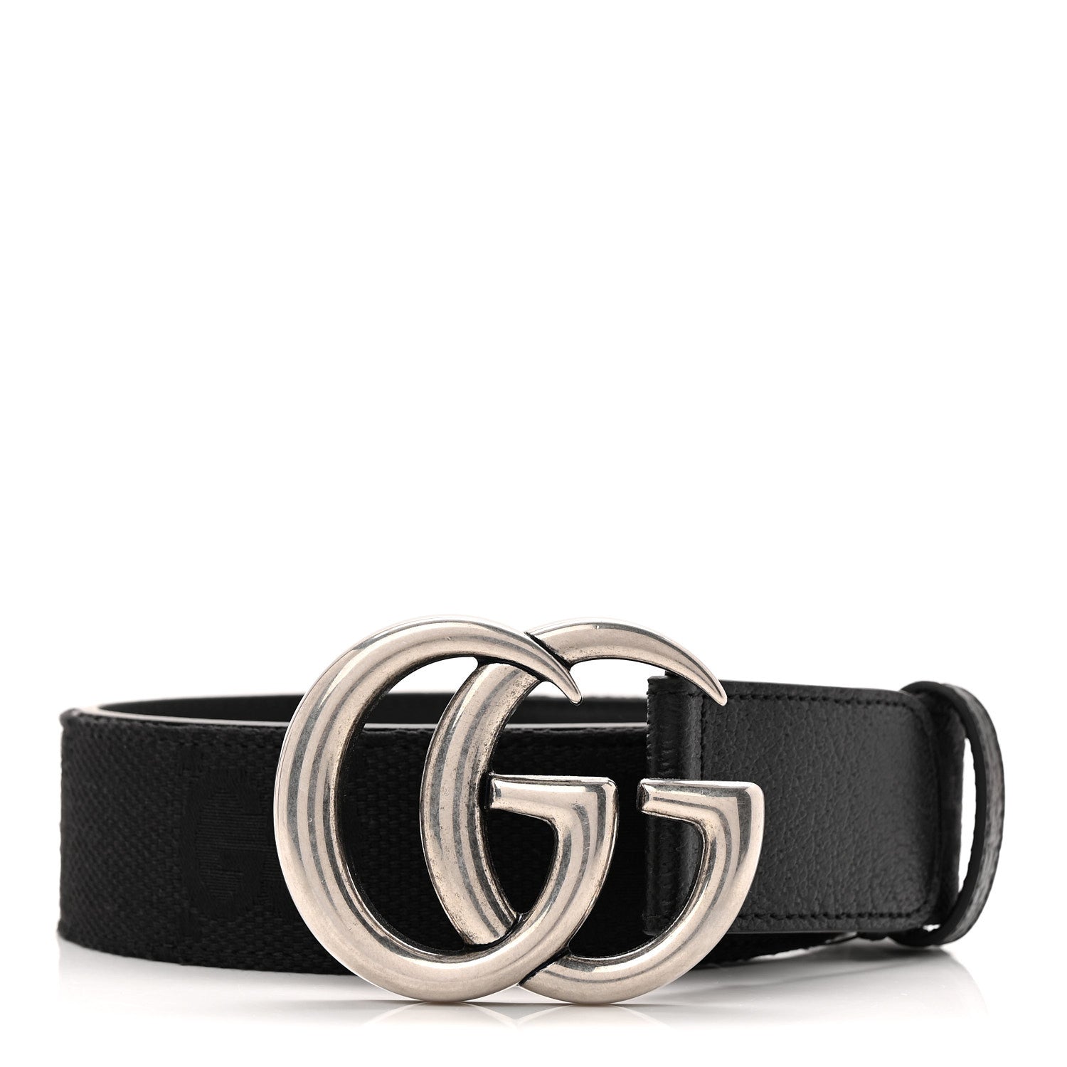 Gucci Monogram Macro GG Dollar Pigprint Double G 40mm Belt 80 32 Black 1 of 5