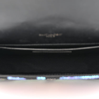 Saint Laurent Canvas Calfskin Metallic Tiger Print Small Monogram Kate Satchel Black Multicolor 5 of 15