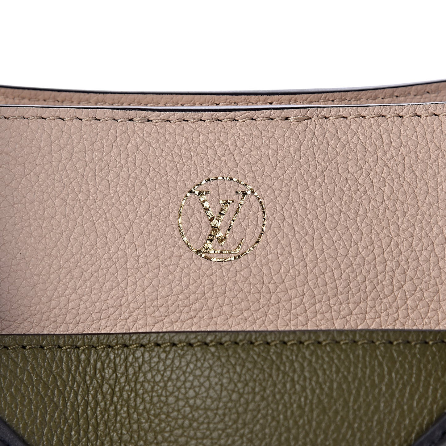 Calfskin Monogram On My Side MM Laurier Green Toffee Latte Beige