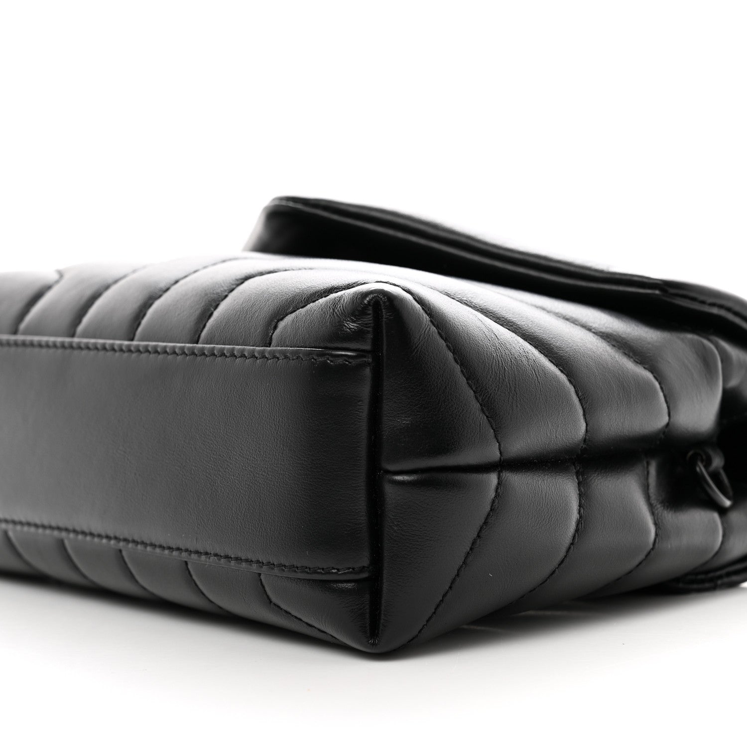 Saint Laurent Calfskin Y Quilted Monogram Monochrome Toy Loulou Crossbody Bag Black 9 of 9