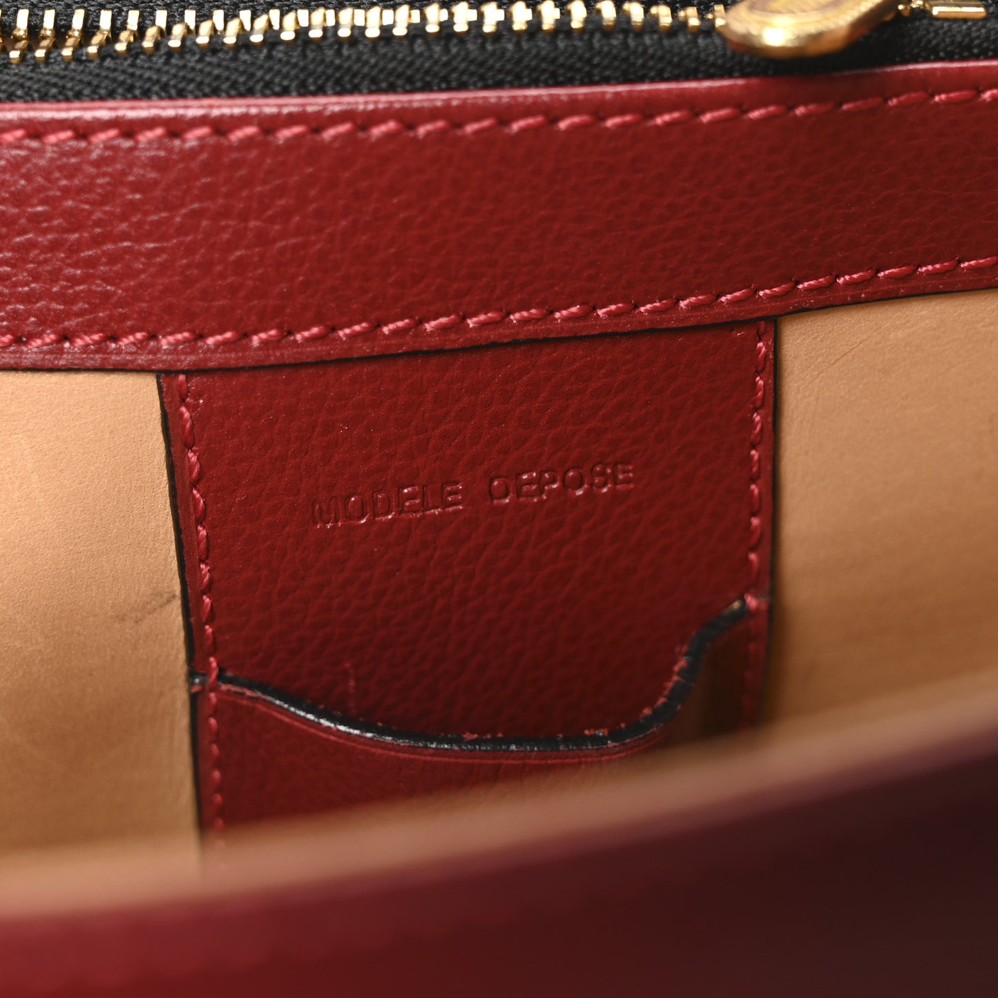 Grained Calfskin MM Brillant Satchel Red